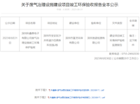 關于廢氣治理設施建設項目竣工環保驗收報告全本公示